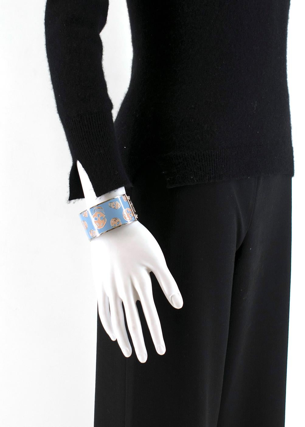 Alexander McQueen Large Blue Enamel Skull Bracelet 1