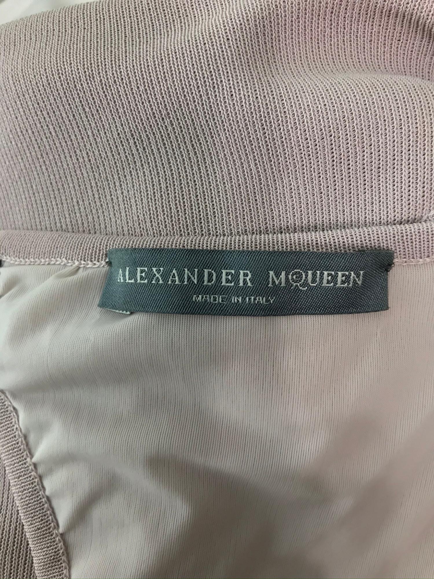 Alexander McQueen Lavender Knit Dress with Black Ribbon Tie Back 6
