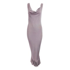 Alexander McQueen Lavender Knit Dress with Black Ribbon Tie Back