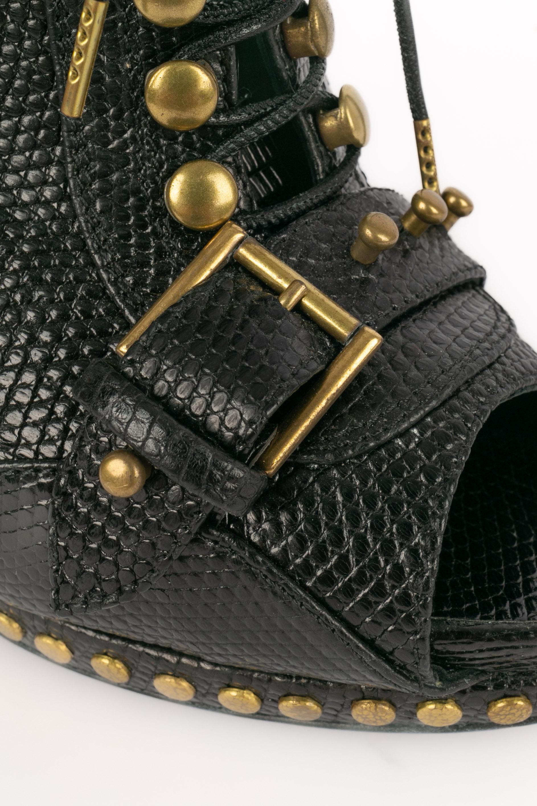 Alexander McQueen leather ankle boots en venta 5