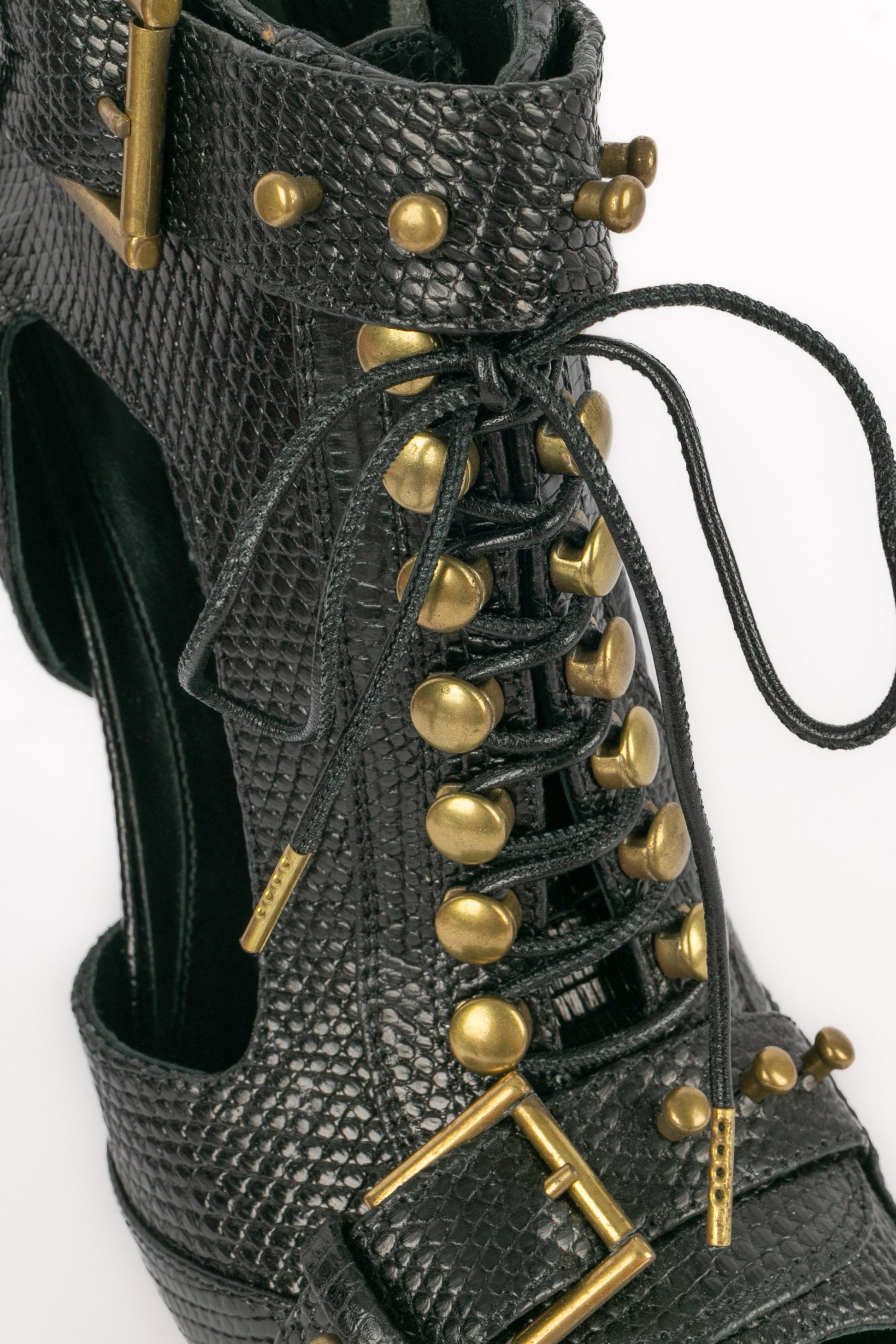 Alexander McQueen leather ankle boots en venta 4