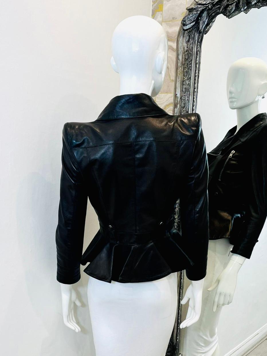 Alexander McQueen Leather Biker Jacket In Excellent Condition In London, GB