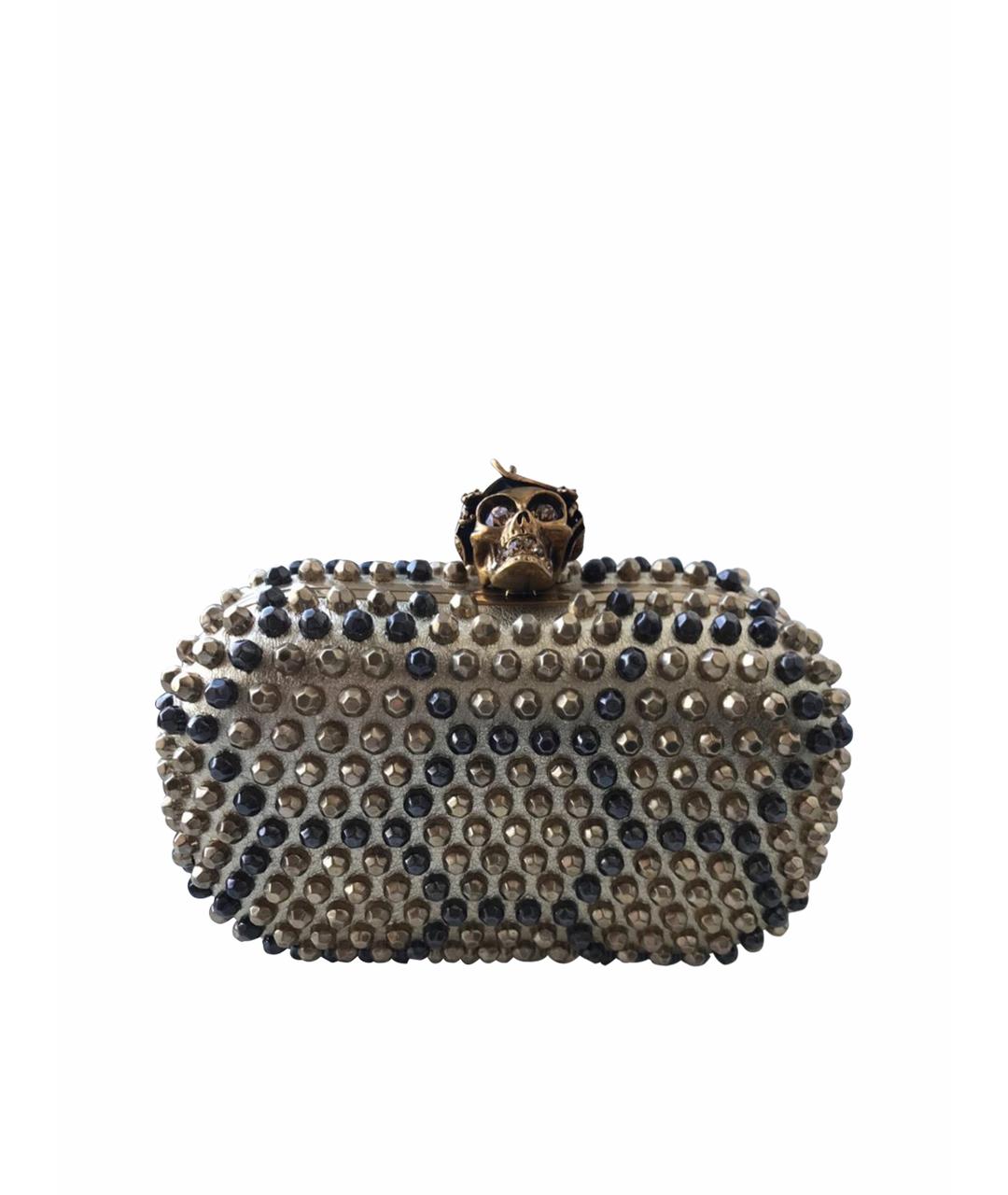 ALEXANDER MCQUEEN LEATHER CRYSTAL EMBELLISHED CLUTCH Bag In New Condition In Montgomery, TX