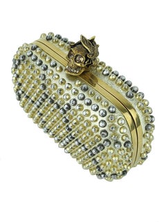 ALEXANDER MCQUEEN LEATHER CRYSTAL EMBELLISHED Clutch