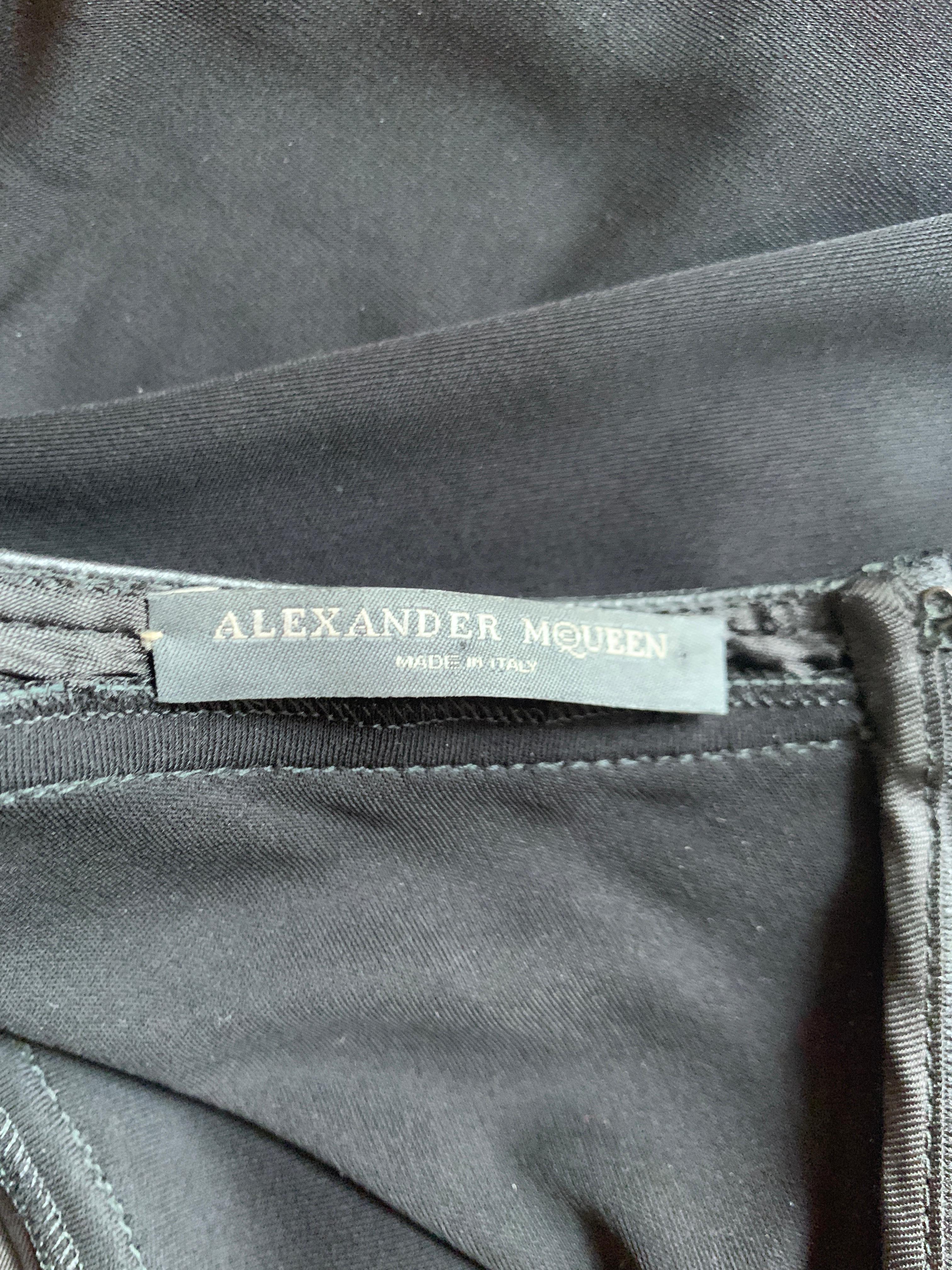 Alexander McQueen Leather Detail Black Jersey Tank Top, 2003   1