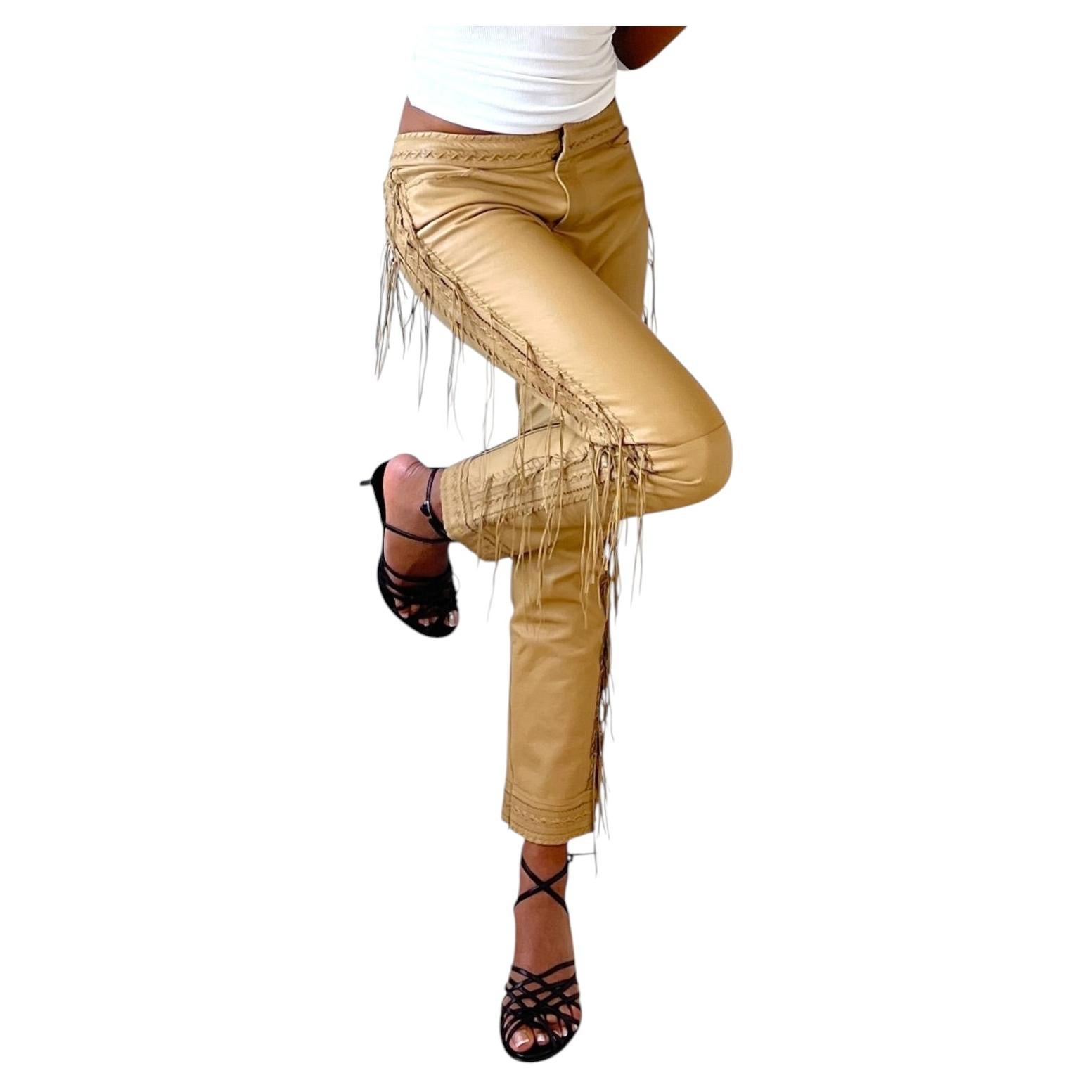 Alexander McQueen Lederfransenhose, ca. 2000er Jahre