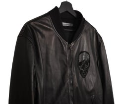 Alexander Mcqueen Leather Men Jacket Bomber Size 54/XL, S1455