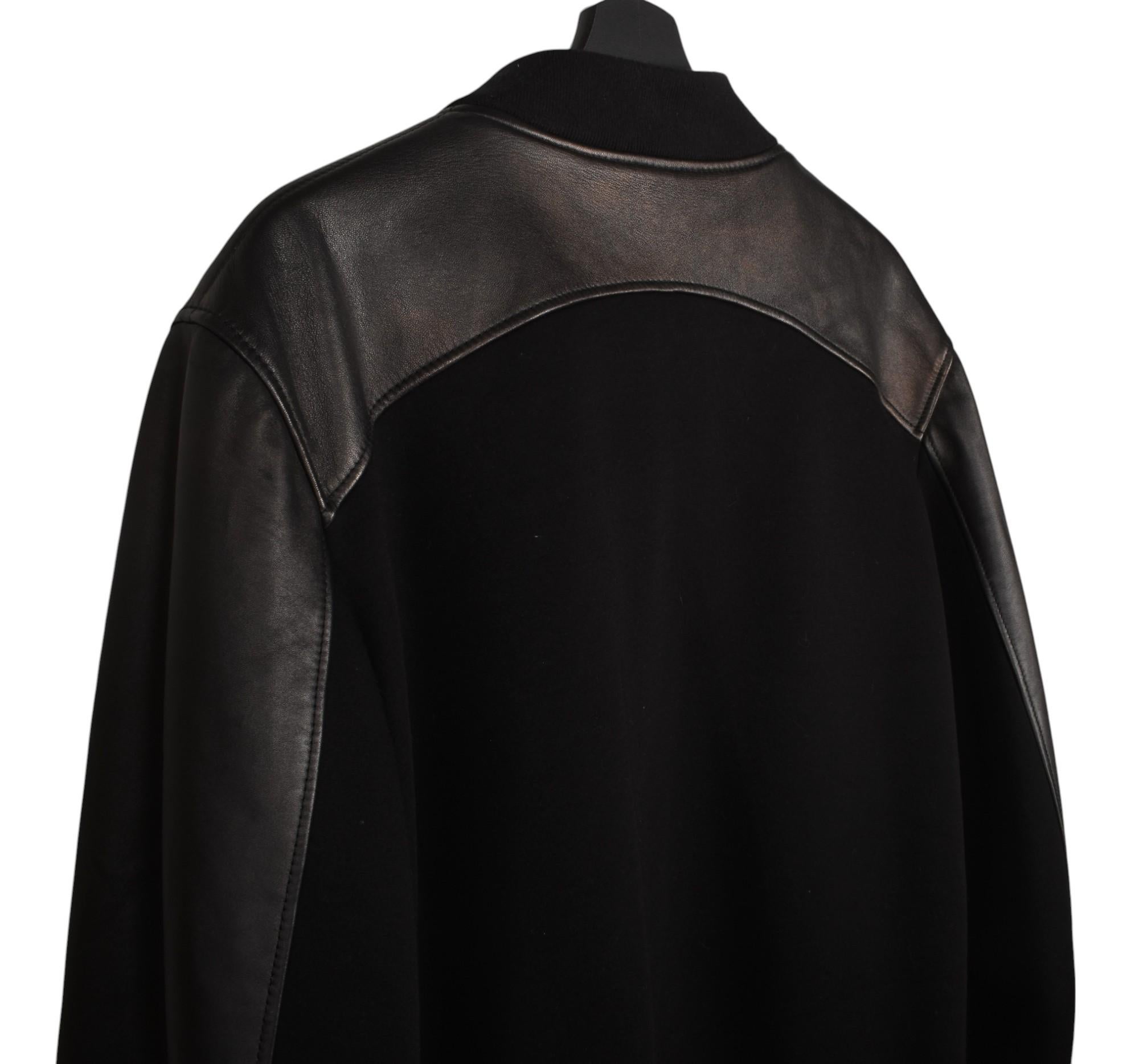 Alexander Mcqueen Leather Men Jacket Bomber Size 54/XL, S1455 For Sale 2