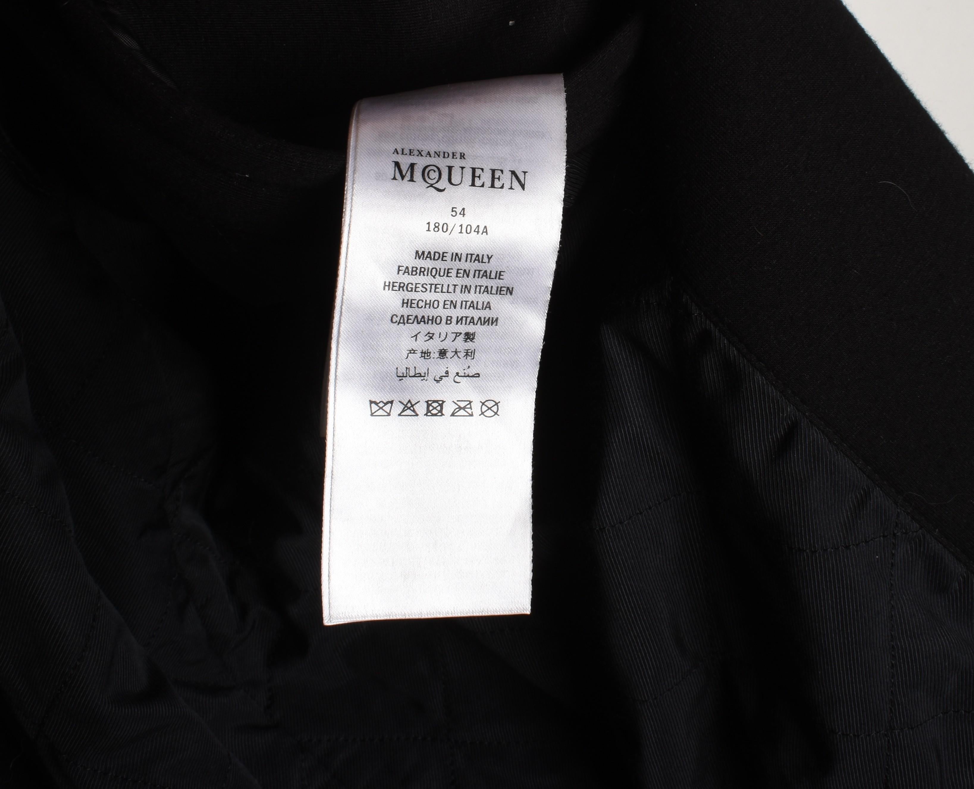Alexander Mcqueen Leather Men Jacket Bomber Size 54/XL, S1455 For Sale 3
