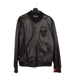 Alexander Mcqueen Leather Men Jacket Bomber Size 54/XL, S1455