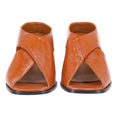 Alexander McQueen Leather Mule Sandals With Ruched Heel