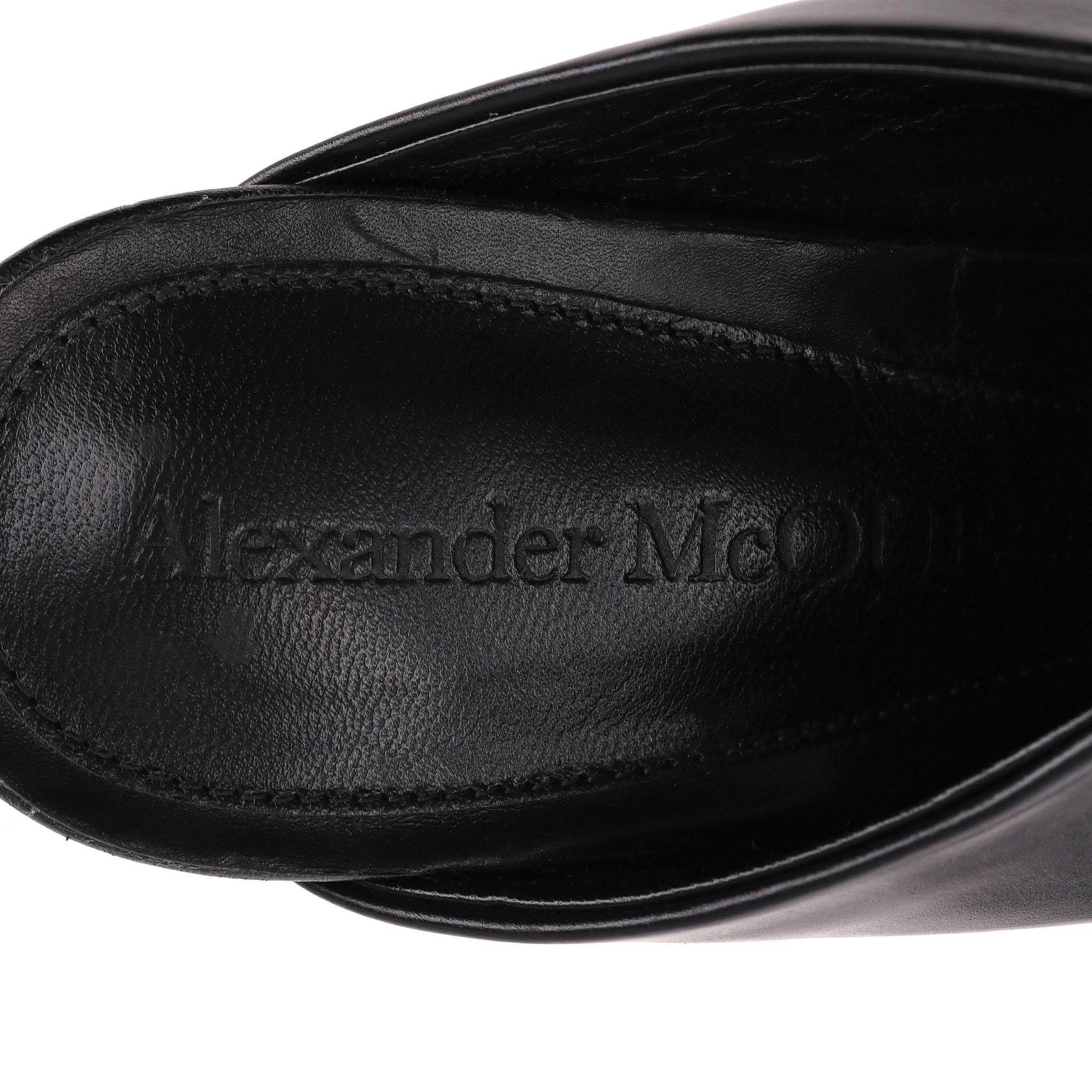Alexander McQueen Leather Mules With Clear Geometric Heel 2
