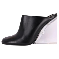 Alexander McQueen Leather Mules With Clear Geometric Heel