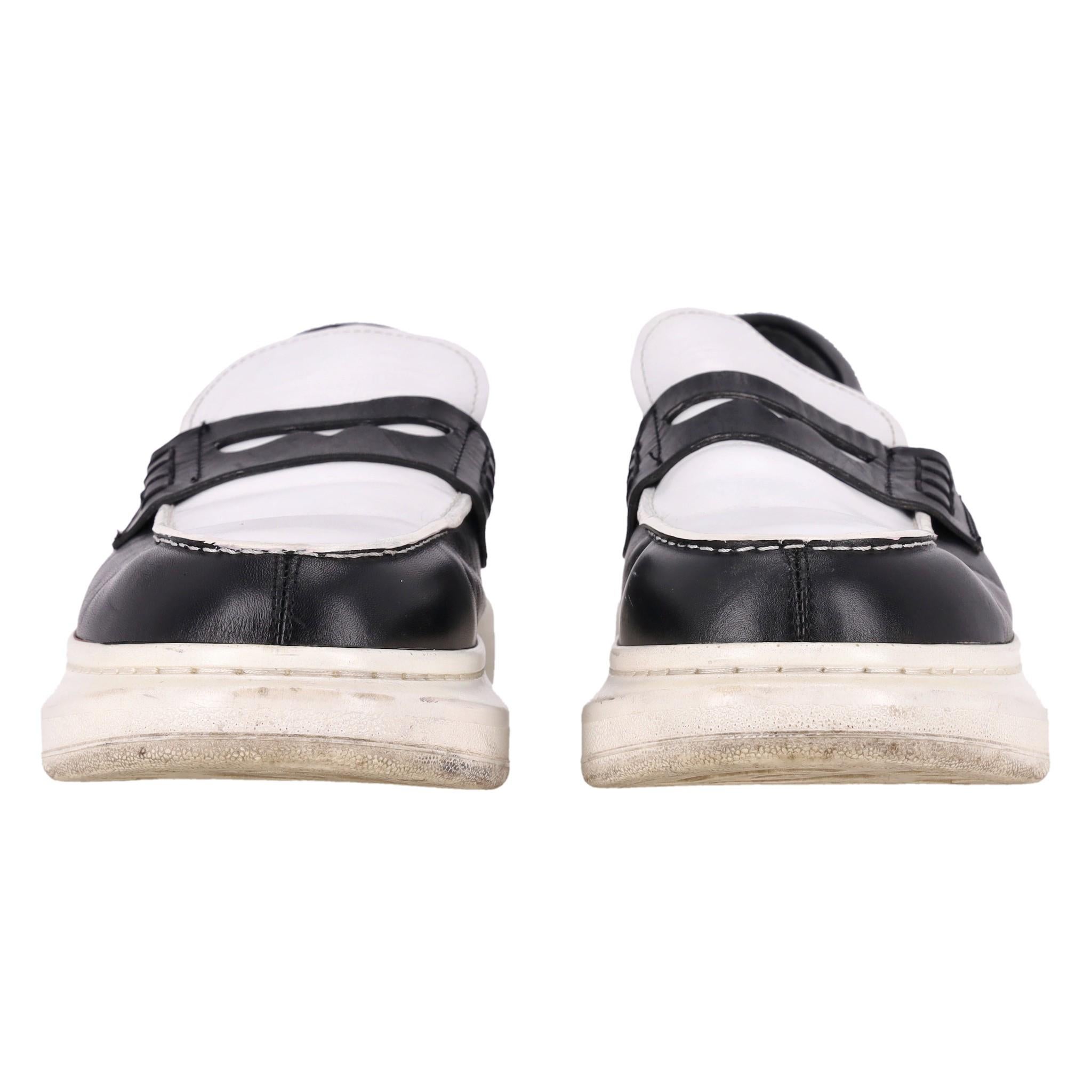 Beige Alexander McQueen Leather Platform Loafers For Sale