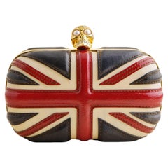 Alexander McQueen Leather Skull Clasp Clutch Handbag