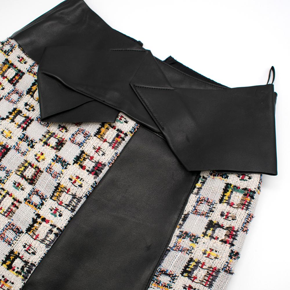Alexander McQueen Leather-Trimmed Tweed Skirt 38 1