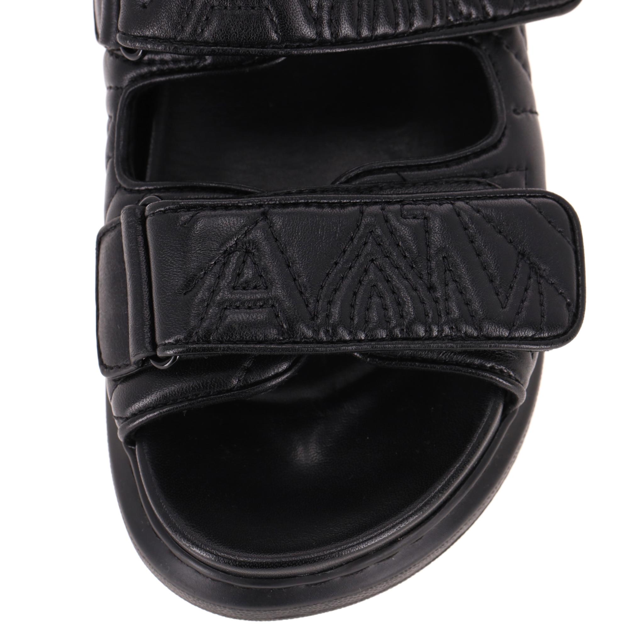 Alexander McQueen - Sandales à scratch en cuir en vente 1