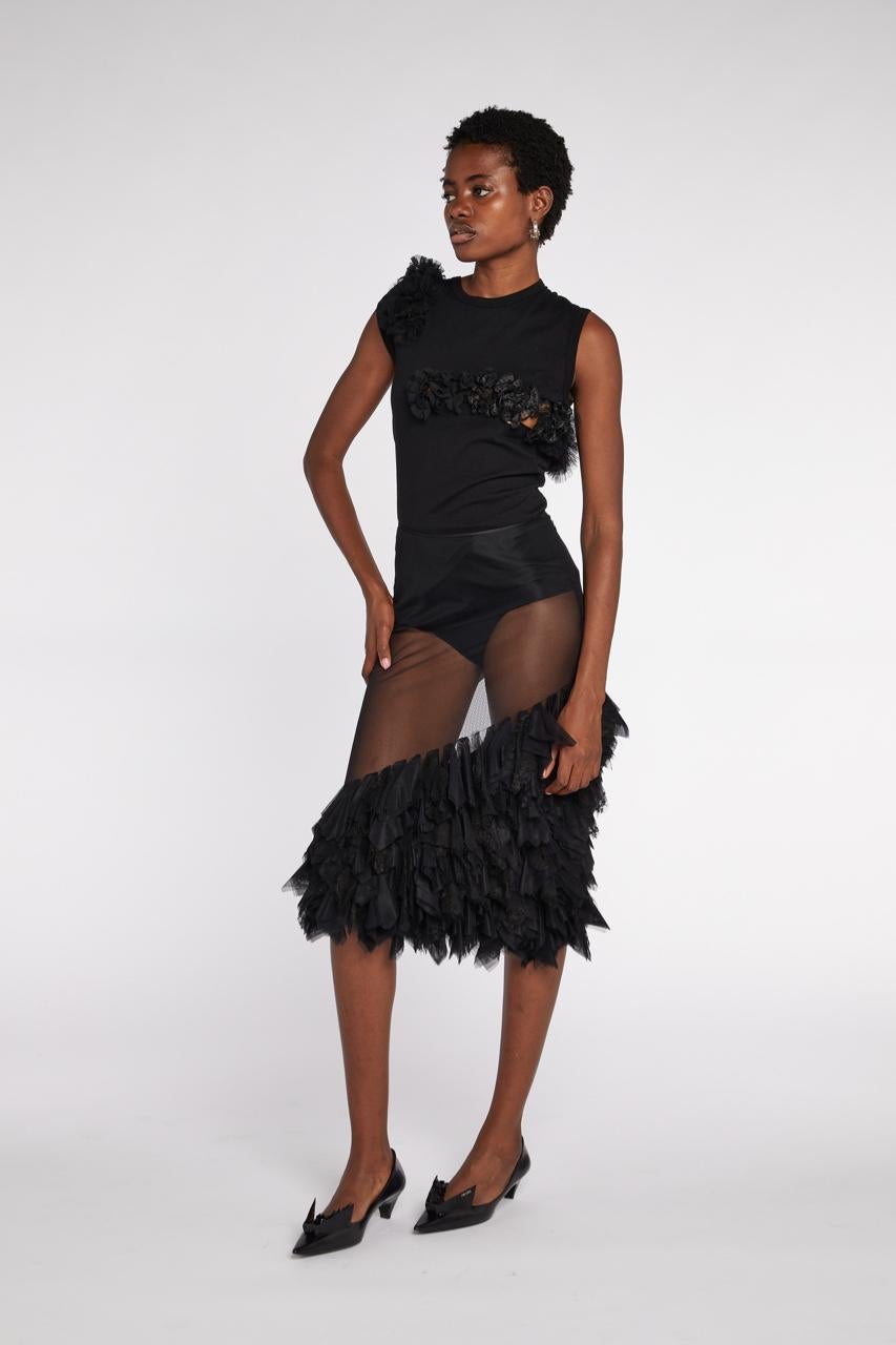 Women's Alexander McQueen Lee Era Sheer Mesh Skirt A/W 2001