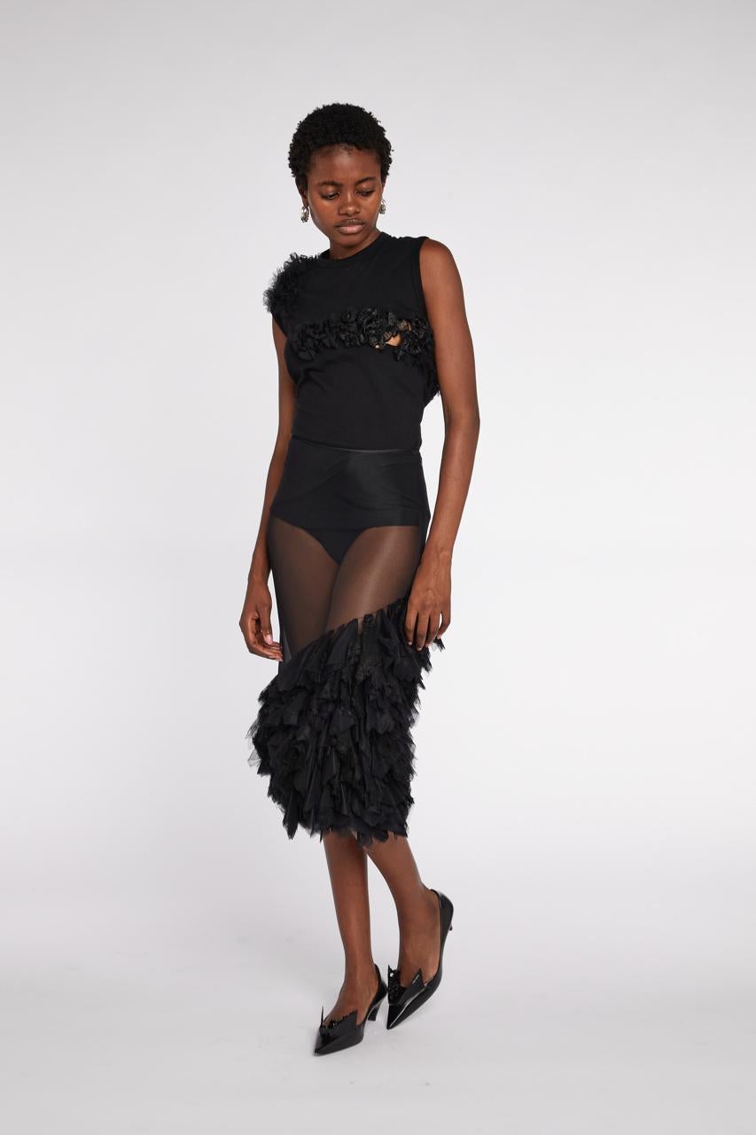 Alexander McQueen Lee Era Sheer Mesh Skirt A/W 2001 2