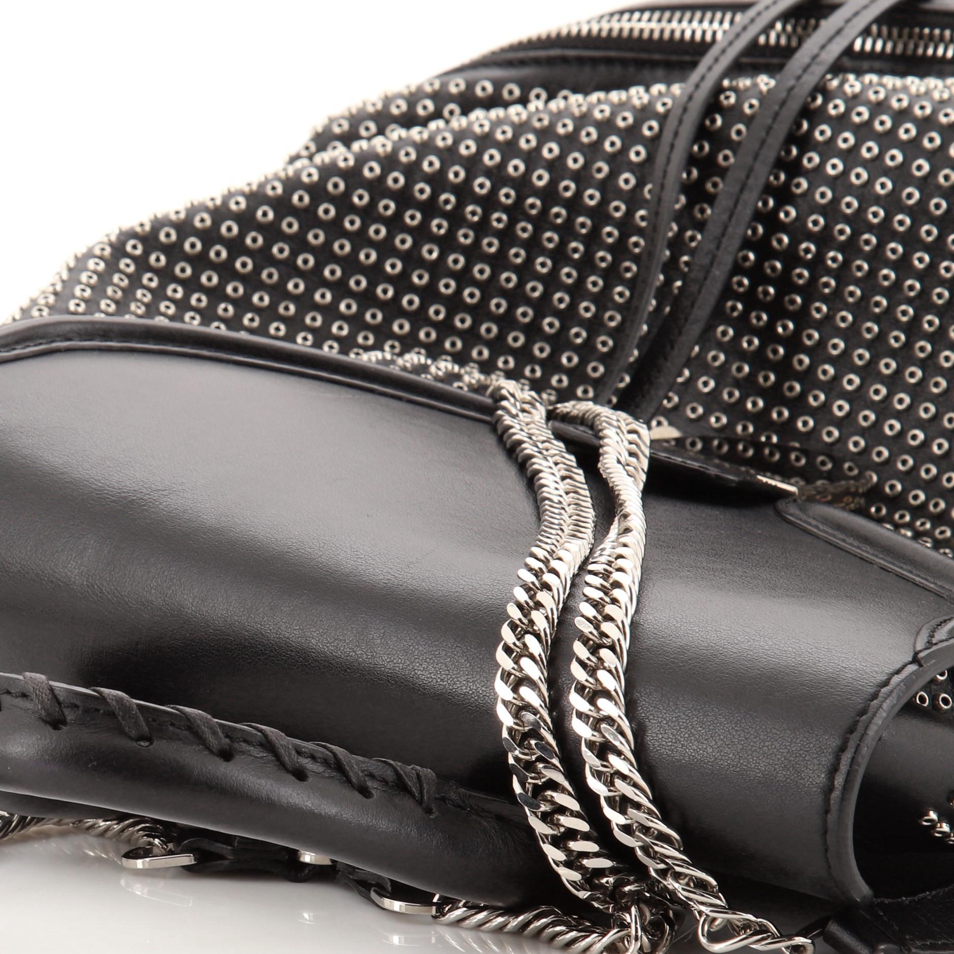 Women's or Men's Alexander McQueen Legend Backpack Grommet Embellished Leather Small
