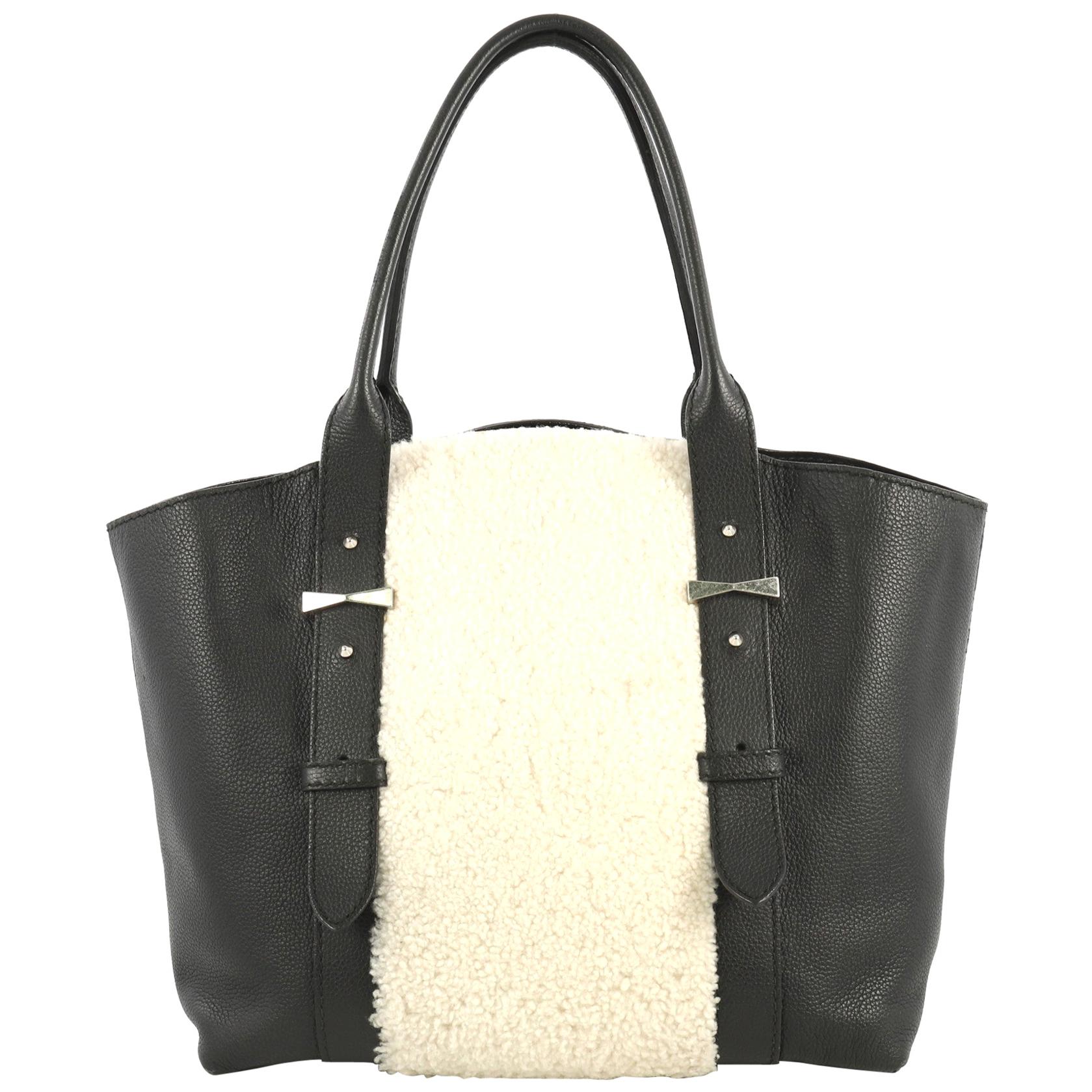 Alexander McQueen Legend Tote Shearling with Leather Medium