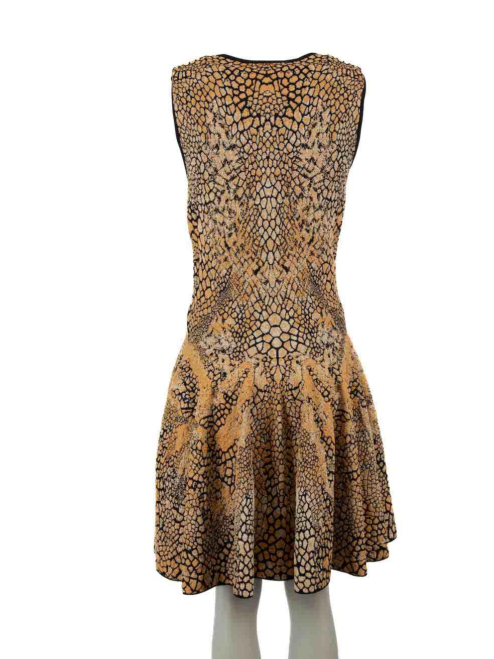 Brown Alexander McQueen Leopard Print Knit Dress Size M