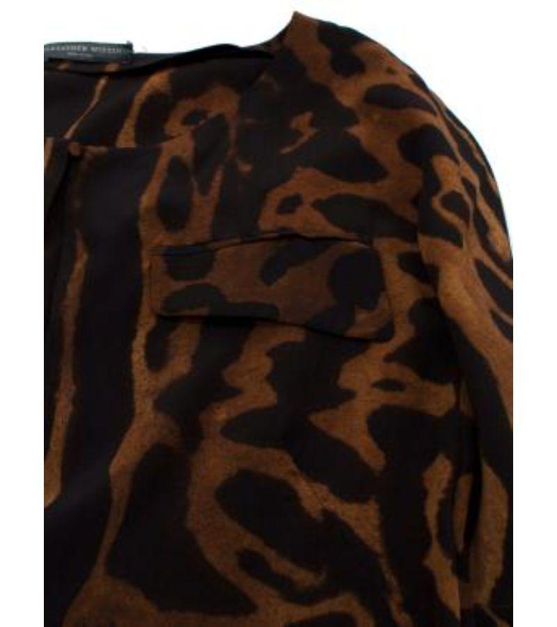 Alexander McQueen Leopard-print Silk Top For Sale 4