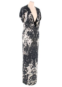 Alexander McQueen Leopard Print Twist Midi Dress US 10