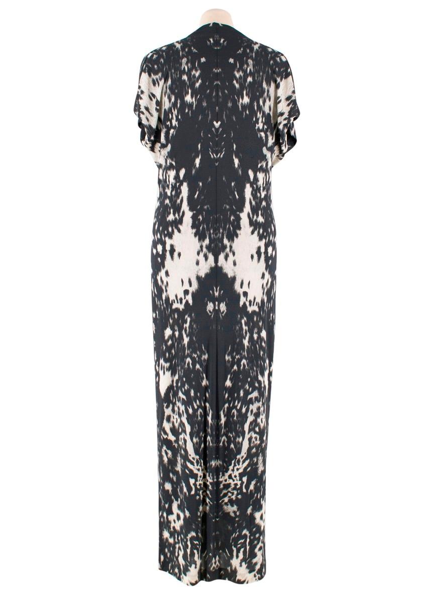 Black Alexander McQueen Leopard Print Twist Midi Dress US 10