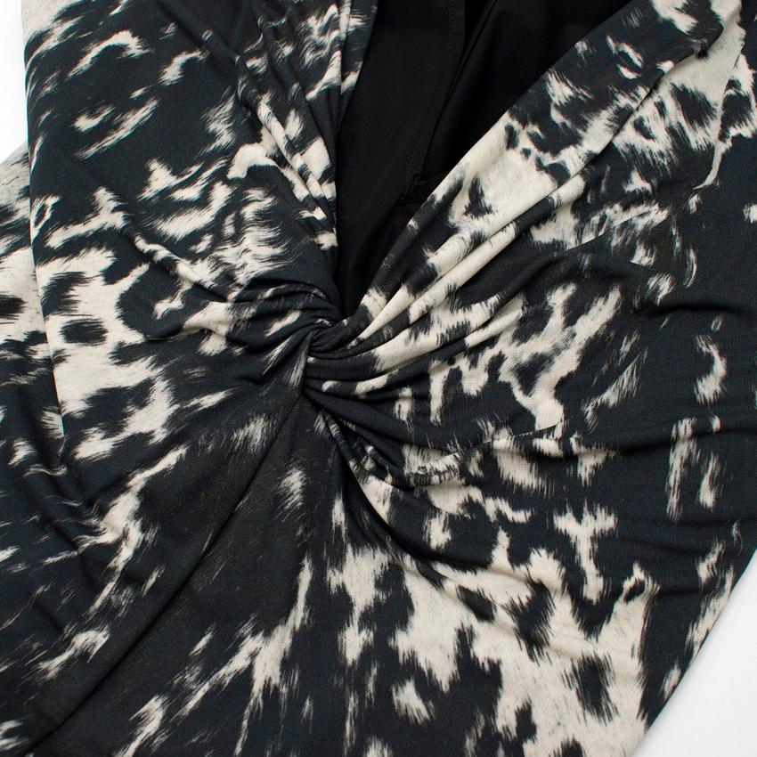 Alexander McQueen Leopard Print Twist Midi Dress US 10 2