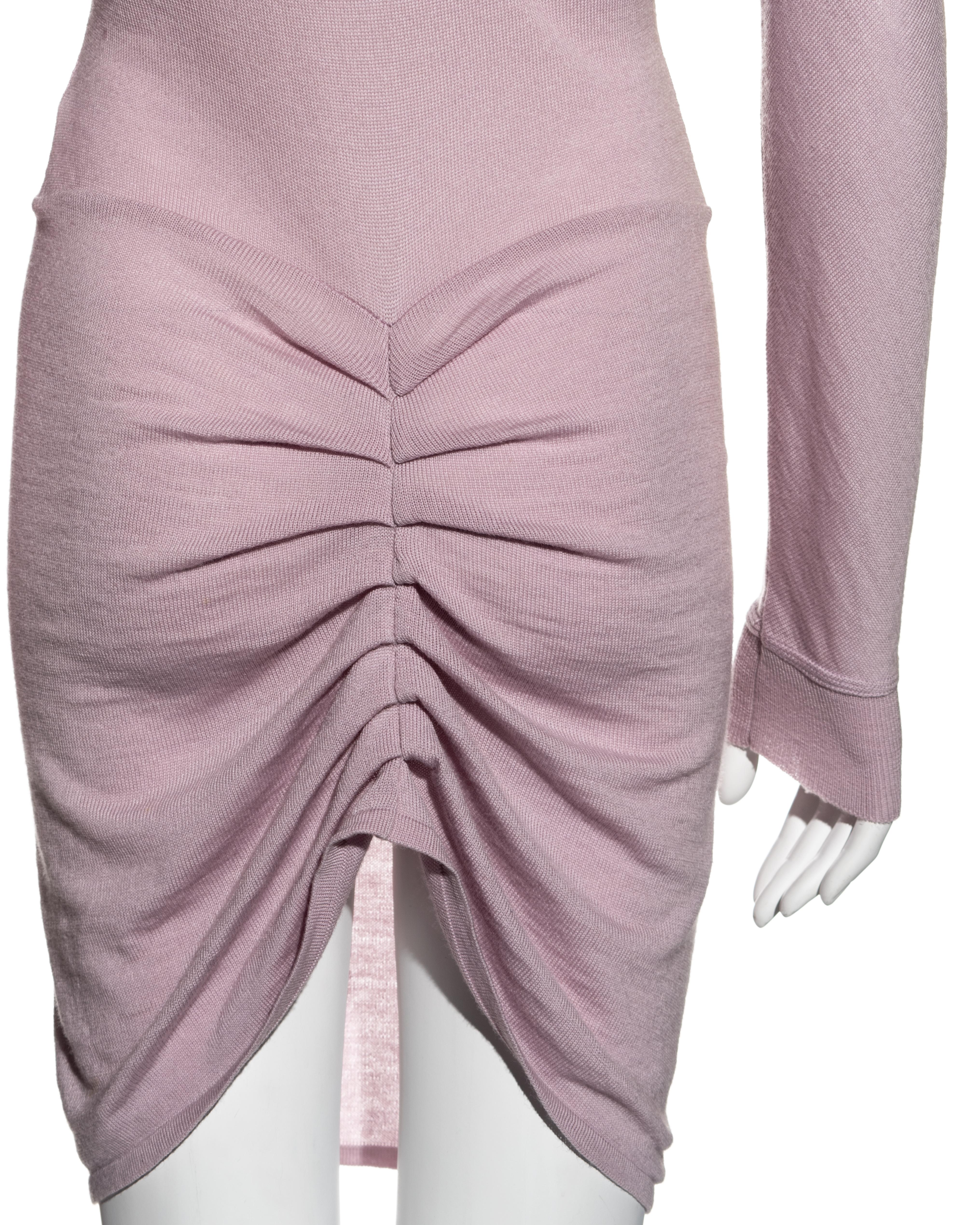 Alexander McQueen lilac wool button-up sweater dress, fw 1996 For Sale 2