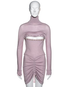 Alexander McQueen lilac wool button-up sweater dress, fw 1996
