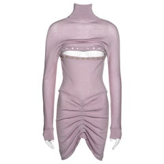 Retro Alexander McQueen lilac wool button-up sweater dress, fw 1996