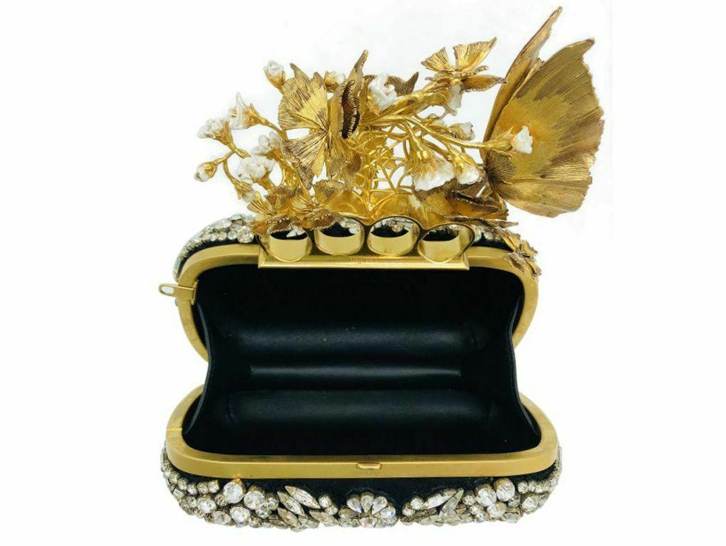 Women's Alexander McQueen Limited Edition Butterfly Floral Box Clutch - Beaded For Sale