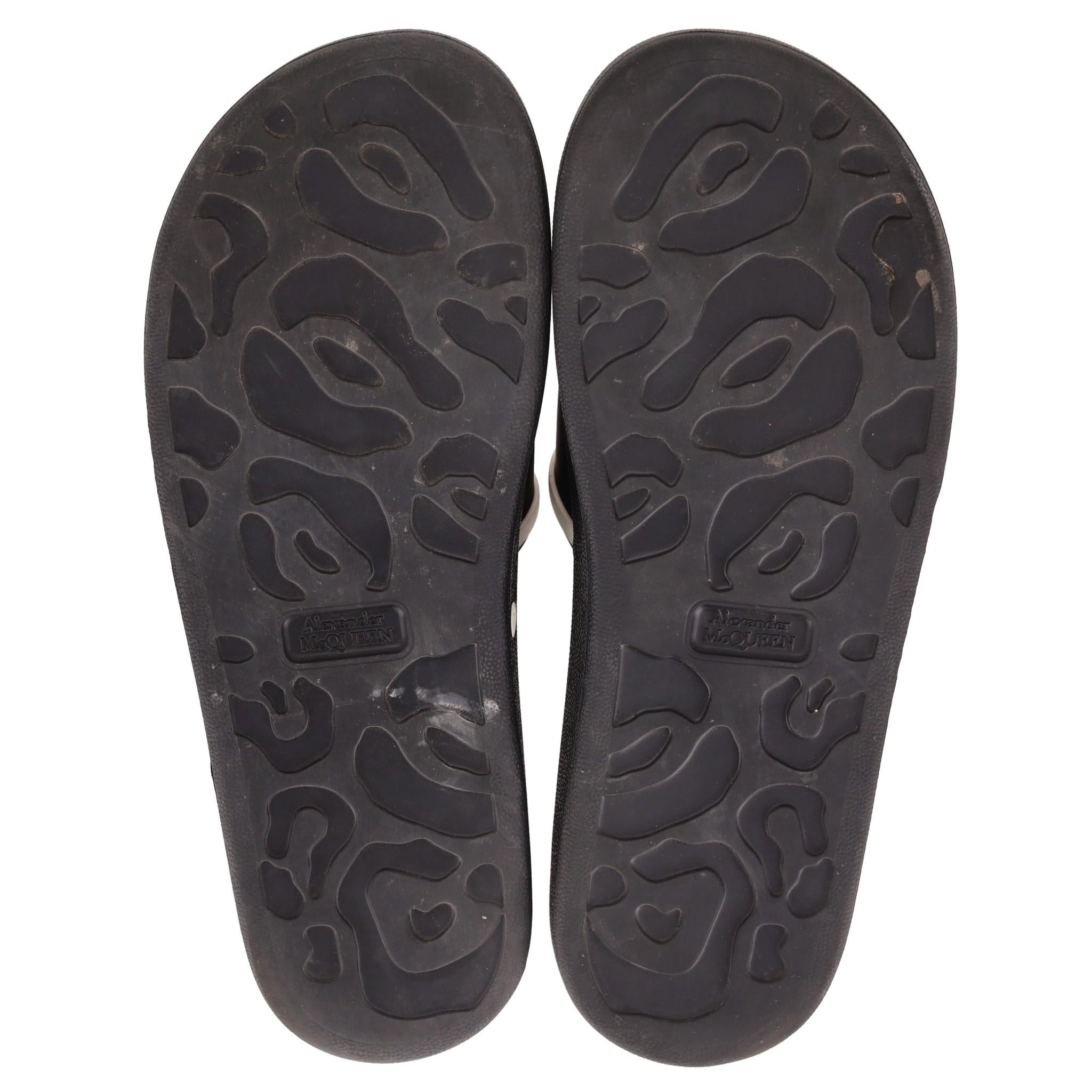 Alexander McQueen Logo Rubber Sliders For Sale 1