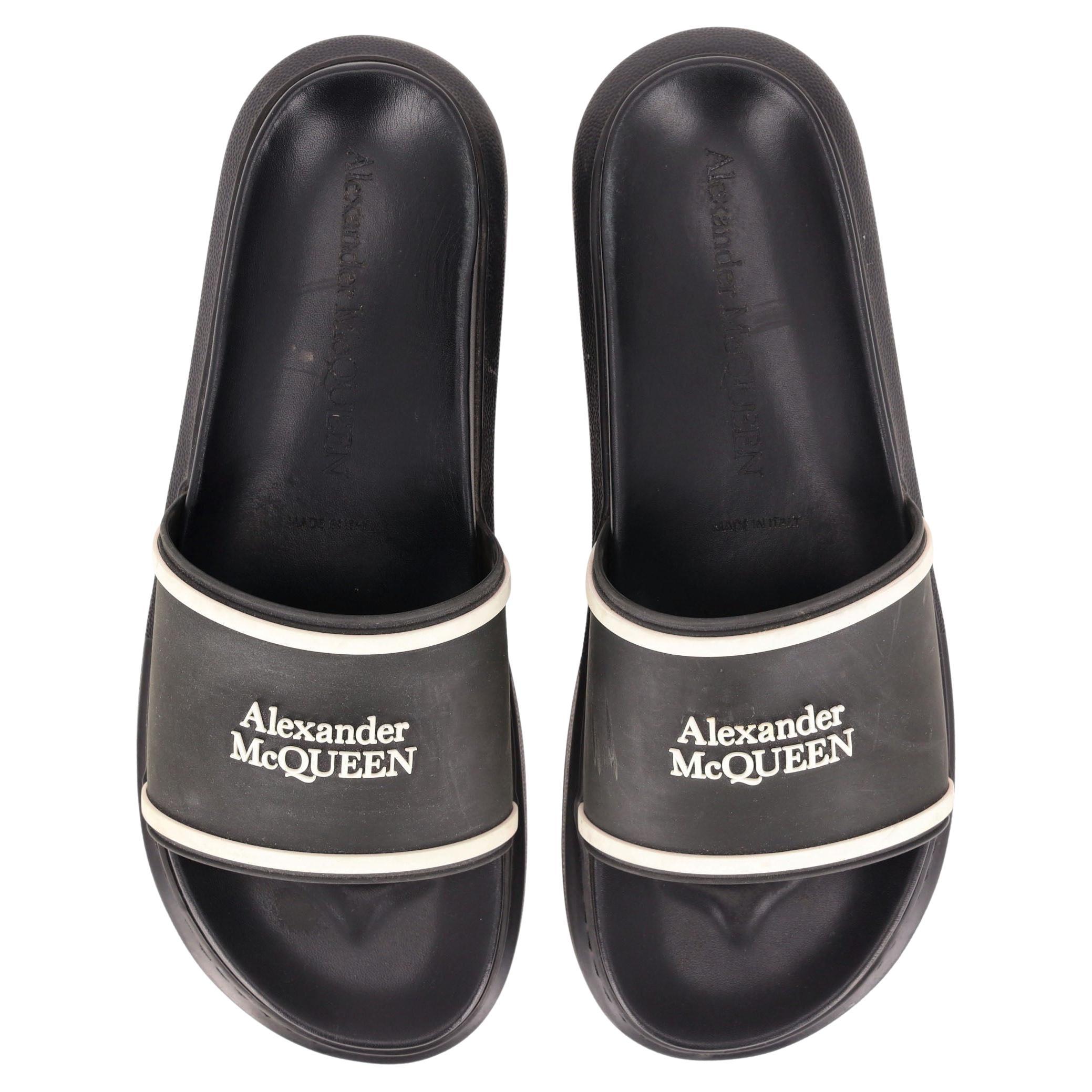 Alexander McQueen Logo Rubber Sliders For Sale