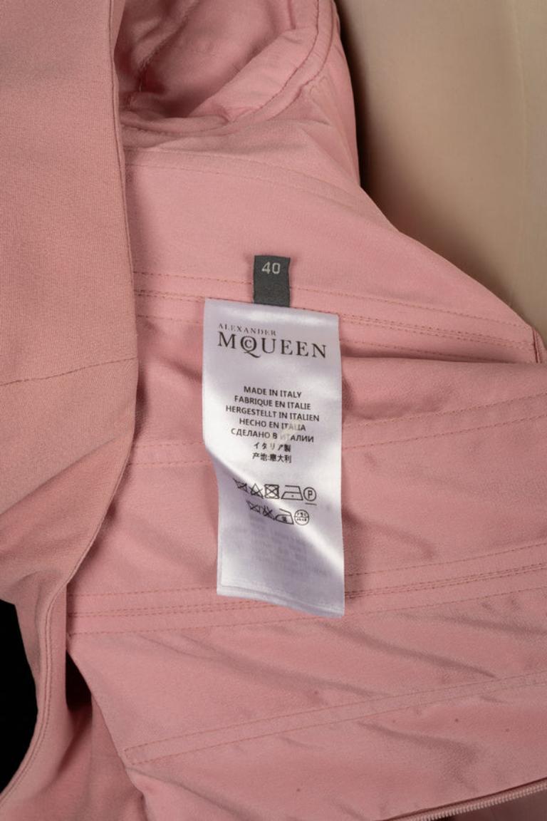 Alexander McQueen Long Flounced Pink Silk Crepe Dress, circa 2016 For Sale 2
