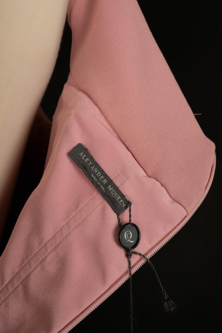 Alexander McQueen Long Flounced Pink Silk Crepe Dress, circa 2016 For Sale 3