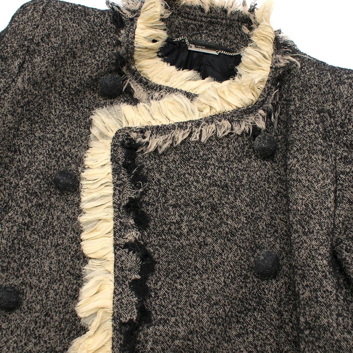 Alexander McQueen Long Wool-blend Tweed Coat US 10 For Sale 1