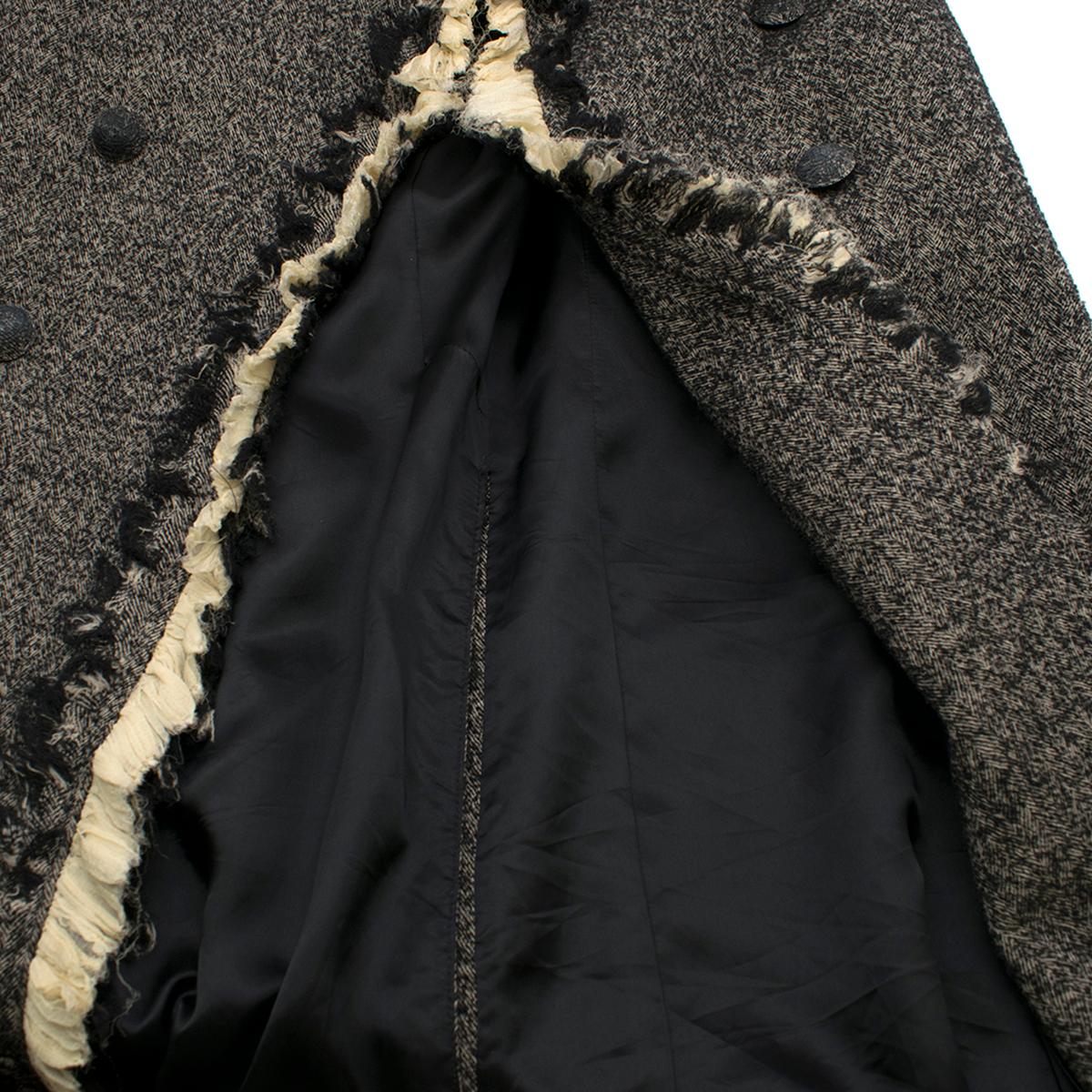 Alexander McQueen Long Wool-blend Tweed Coat US 10 For Sale 3