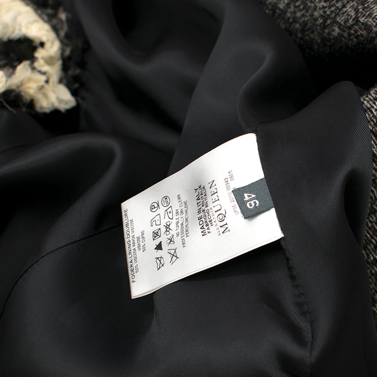 Alexander McQueen Long Wool-blend Tweed Coat US 10 For Sale 4