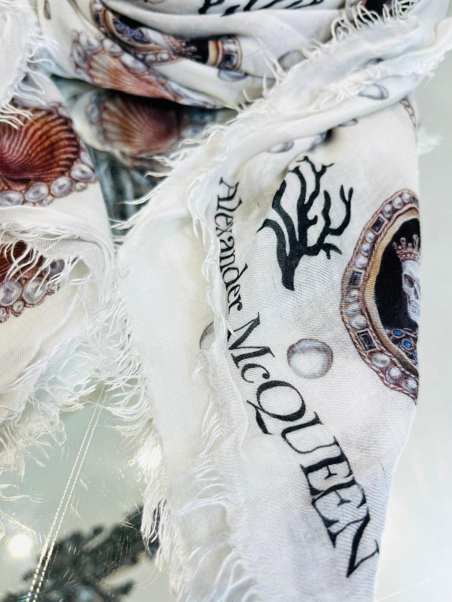 Alexander McQueen 'Lost At Sea' Wool & Modal Scarf In Excellent Condition In London, GB