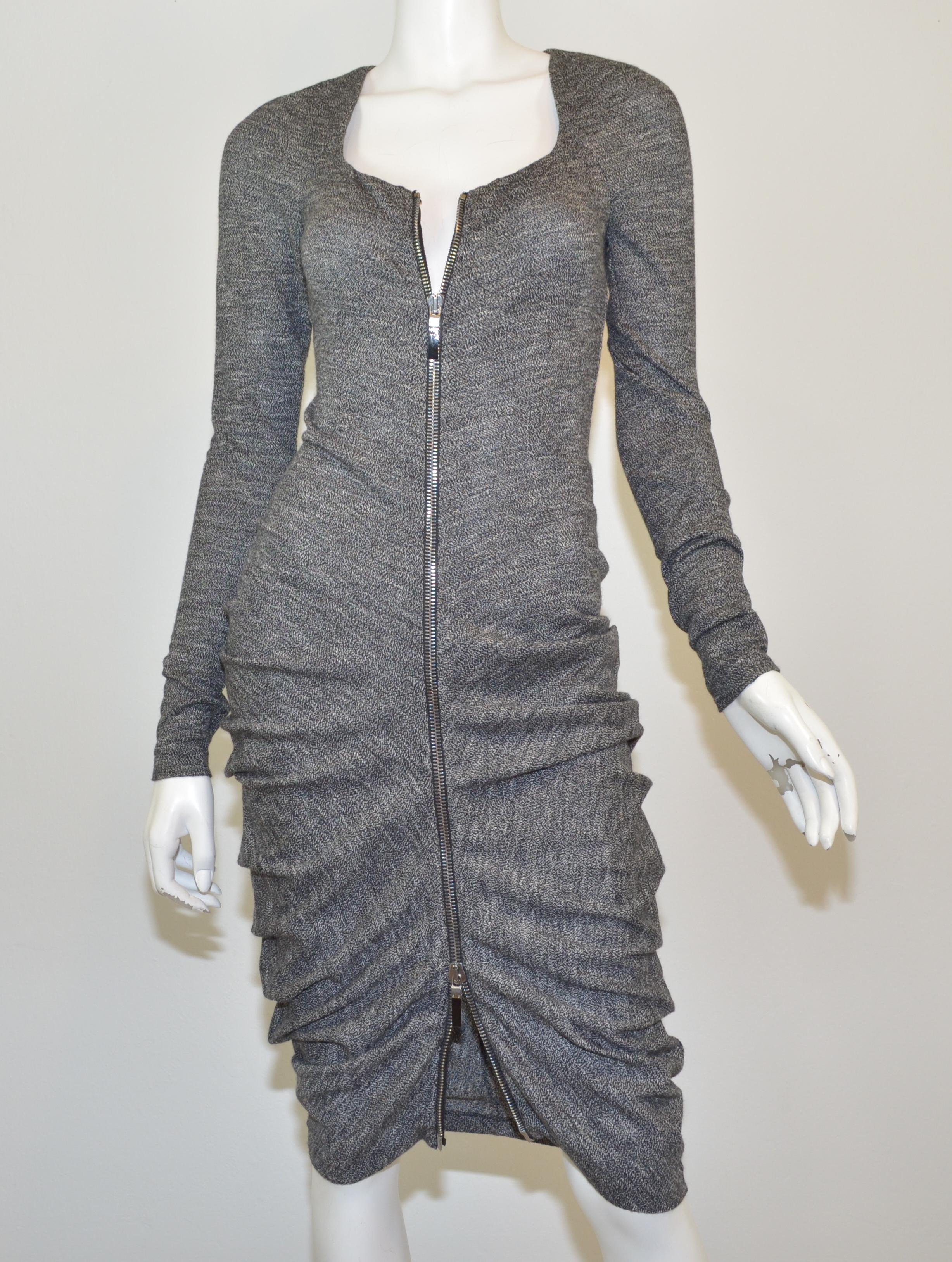 Women's Alexander McQueen Marled Knit Ruched Dress