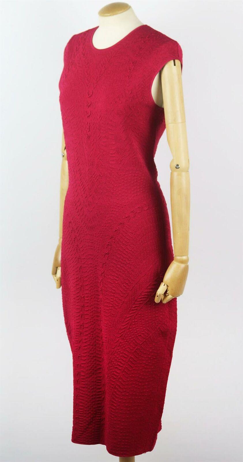 Red Alexander McQueen Matelassé Stretch Knit Dress
