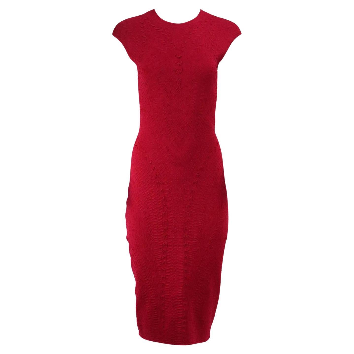 Alexander McQueen Red Sleeveless Sheath Dress - 44 For Sale at 1stDibs
