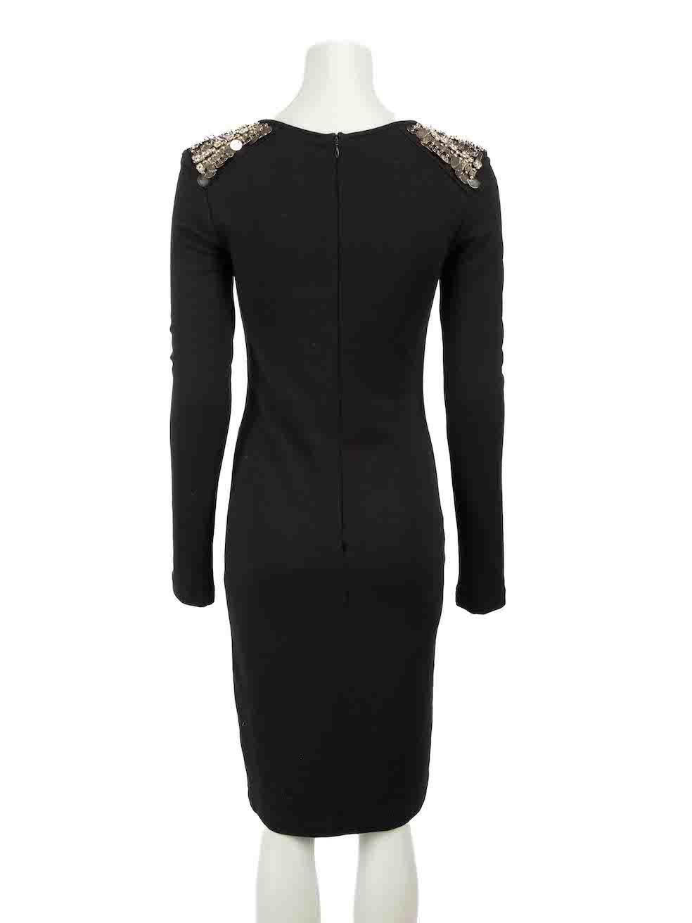 Noir Alexander McQueen McQ 2013 - Robe moulante noire embellie Taille M en vente