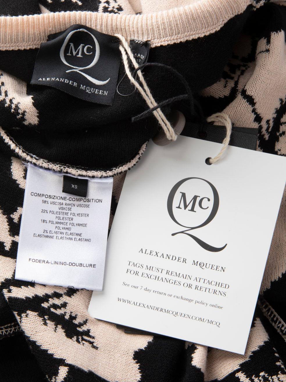 Women's Alexander McQueen McQ Beige & Black Floral Dress Size XS