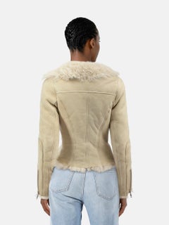 Alexander McQueen MCQ Beige Suede Shearling Jacket Size M