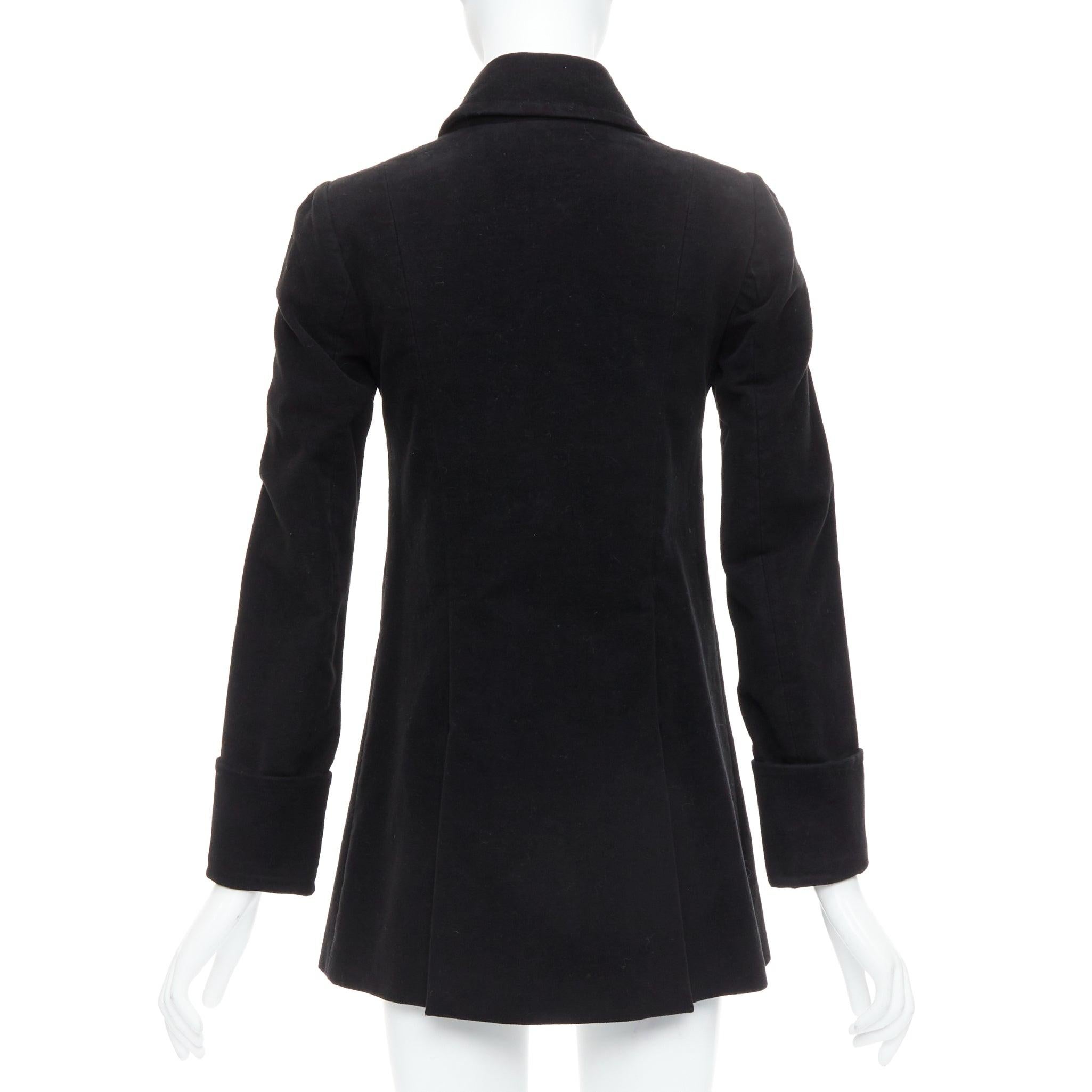 McQ Alexander McQueen cappotto doppio petto in cotone nero con bottoni dorati IT36 XXS in vendita 1