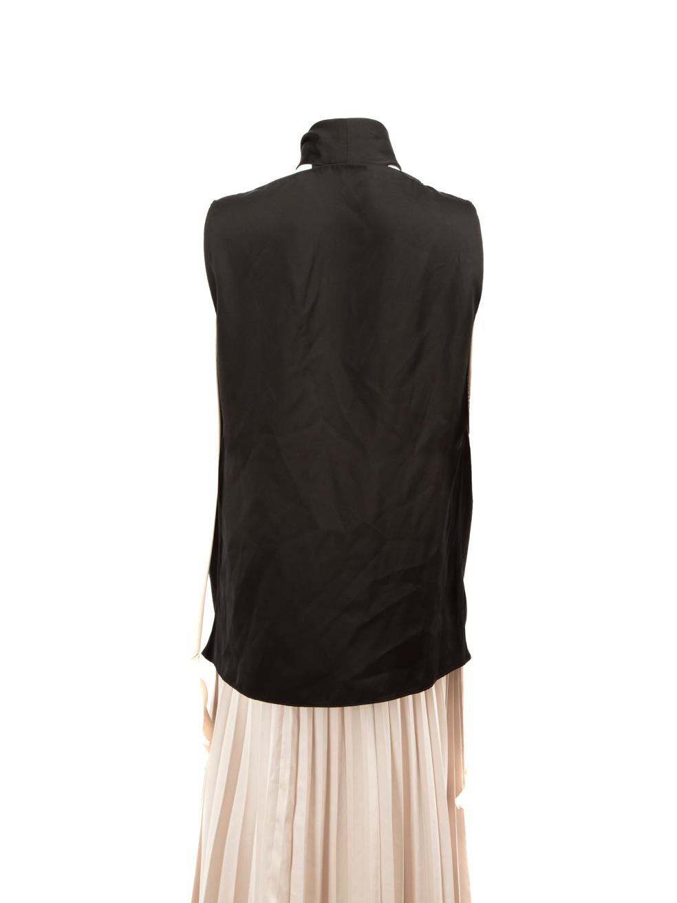 Alexander McQueen McQ Black Silk Neck-Tie Top Size M In Good Condition In London, GB